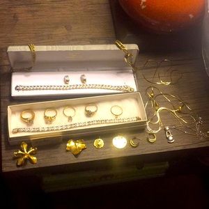 Gold and Crystal Diamond Accent Bundle.